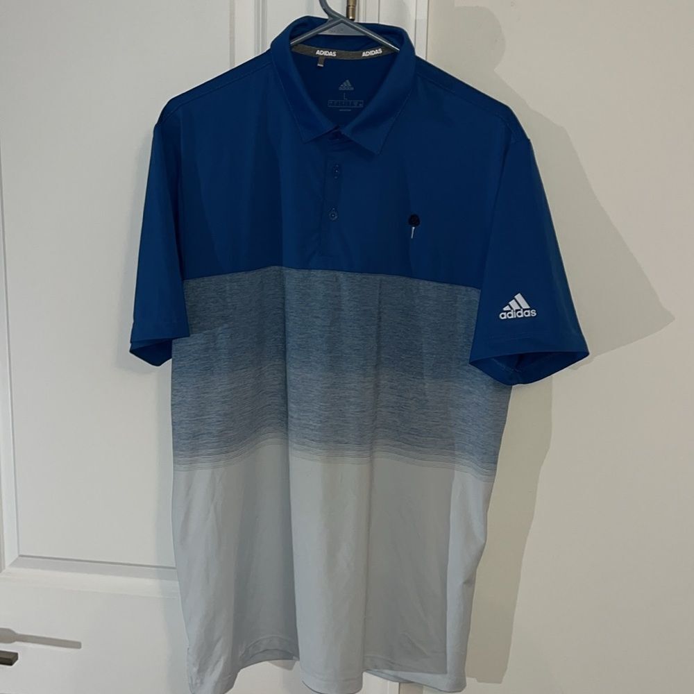 Gradient Royal Duke blue adidas performance Carolina Trace NC Golf Polo shirt L